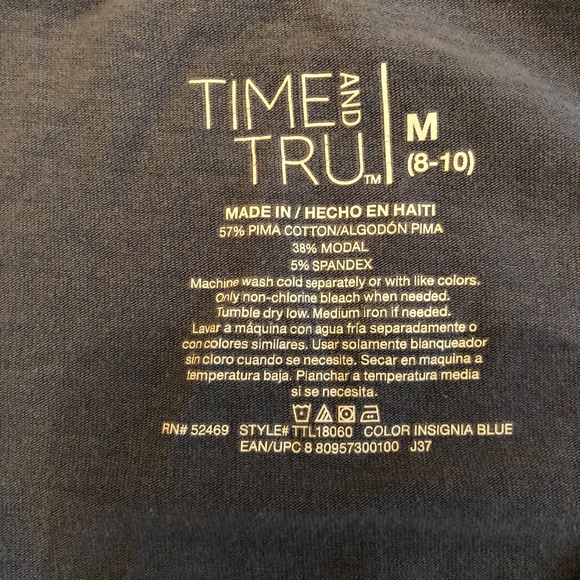 *TIME AND TRU* Blue Short Sleeve Shirt Size Medium - Picture 6 of 6